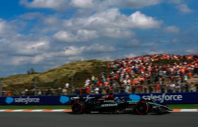63 George Russell GBR, Mercedes AMG Petronas F1 Team , F1 Grand Prix of the Netherlands at Circuit Zandvoort on August 24, 2024 in Zandvoort, Netherlands Photo by HOCH ZWEI Zandvoort Netherlands