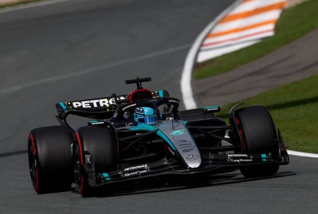 63 George Russell GBR, Mercedes AMG Petronas F1 Team , F1 Grand Prix of the Netherlands at Circuit Zandvoort on August 24, 2024 in Zandvoort, Netherlands Photo by HOCH ZWEI Zandvoort Netherlands