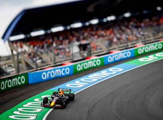 ZANDVOORT - Sergio Perez (Red Bull Racing) during qualifying for the F1 Grand Prix of the Netherlands at the Circuit of Zandvoort. ANP SEM VAN DER WAL ** Photo taken with tilt-shift lens ** xVIxANPxSportx xxANPxIVx 506634368 originalFilename: 506634368.jpg
