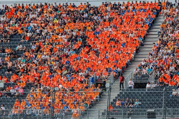 Dutch fans, Oranjes fans, audience, spectators, atmosphere, 24 08 2024, Zandvoort Netherlands, motorsport, Formula 1, Dutch Grand Prix 2024 xprx