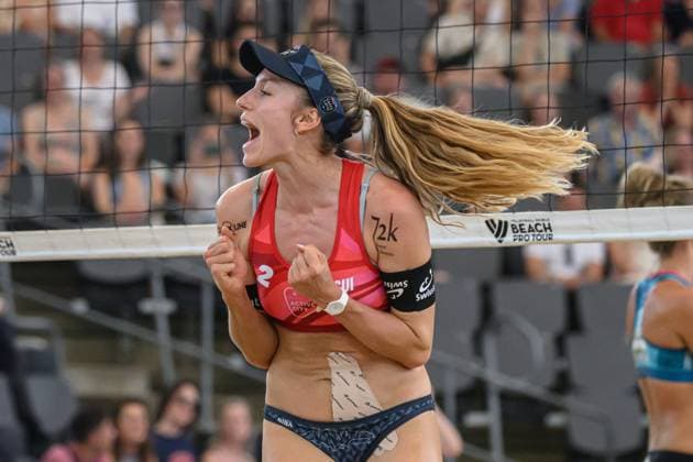 Beach Pro Tour Elite 16 Hamburg, 24 08 2024 Nina Brunner SUI Beach Pro Tour Elite 16, Hamburg, Stadion Am Rothenbaum on 24 08 2024 Copyright: xBEAUTIFULxSPORTS PeterxWeberx