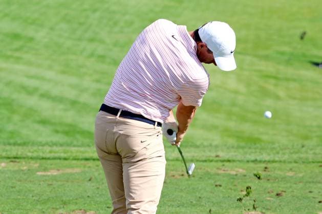 CASTLE ROCK, CO - AUGUST 24: PGA, Golf Herren golfer Rory McIlroy warms up at the practice range during the third round of the PGA FedExCup BMW Championship on August 24th, 2024, at Castle Pines Golf Club in Castle Rock, Colorado. (Photo by Brian Spurlock Icon Sportswire) GOLF: AUG 24 PGA FedExCup Playoffs - BMW Championship EDITORIAL USE ONLY Icon2408244