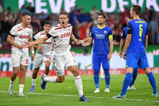 Koeln, Germany, 24 08 24 Timo Huebers 1 FC Koeln celebrates after scoring his team™s first goal during the 2 Bundesliga match between 1 FC Koeln vs Eintracht Braunschweig at Rhein Energie Stadium on August 24, 2024 in Koeln, Germany Photo by Ralf Treese DeFodi Images Cologne, Germany, 24 08 24 Timo Huebers 1 FC Koeln celebrates after scoring his team™s first goal during the 2 Bundesliga match between 1 FC Koeln vs Eintracht Braunschweig at Rhein Energie Stadium on August 24, 2024 in Cologne, Germany Photo by Ralf Treese DeFodi Images DFB DFL REGULATIONS PROHIBIT ANY USE OF PHOTOGRAPHS AS IMAGE SEQUENCES AND OR QUASI VIDEO Defodi 521 KOEBRA20240824 034 Defodi-521 DFB DFL REGULATIONS PROHIBIT ANY USE OF PHOTOGRAPHS AS IMAGE SEQUENCES AND OR QUASI-VIDEO.
