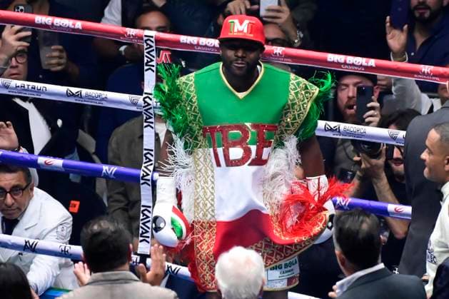 August 24, 2024, Mexico City, Ciudad de Mexico, Mexico: Boxer Floyd Mayweather Jr. of United States is seen prior the exhibition fight against boxer ohn Gotti III of United States at Arena Ciudad de Mexico. Mexico City Mexico - ZUMAe321 20240824_zsa_e321_007 Copyright: xCarlosxTischler xEyepixxGroupx