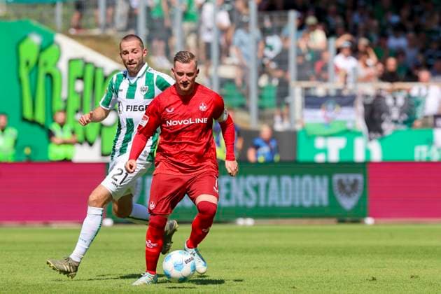 Rico Preissinger SC Preussen Muenster and Marlon Ritter 1 FC Kaiserslautern battle for the ball, 2 Bundesliga, Preußen Münster vs 1 FC Kaiserslautern, Preußenstadion, August 24, 2024 in Münster, Germany Photo by Marco Steinbrenner DeFodi Images Rico Preissinger SC Preussen Muenster and Marlon Ritter 1 FC Kaiserslautern battle for the ball, 2 Bundesliga, Preußen Münster vs 1 FC Kaiserslautern, Preußenstadion, August 24, 2024 in Münster, Germany Photo by Marco Steinbrenner DeFodi Images DFB DFL REGULATIONS PROHIBIT ANY USE OF PHOTOGRAPHS AS IMAGE SEQUENCES AND OR QUASI VIDEO Defodi 700 scp fcK 20240824 173 Defodi-700 DFB DFL REGULATIONS PROHIBIT ANY USE OF PHOTOGRAPHS AS IMAGE SEQUENCES AND OR QUASI-VIDEO.
