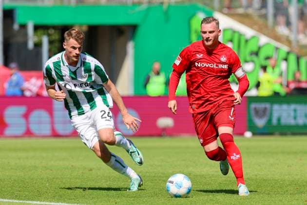 Niko Koulis SC Preussen Muenster and Marlon Ritter 1 FC Kaiserslautern battle for the ball, 2 Bundesliga, Preußen Münster vs 1 FC Kaiserslautern, Preußenstadion, August 24, 2024 in Münster, Germany Photo by Marco Steinbrenner DeFodi Images Niko Koulis SC Preussen Muenster and Marlon Ritter 1 FC Kaiserslautern battle for the ball, 2 Bundesliga, Preußen Münster vs 1 FC Kaiserslautern, Preußenstadion, August 24, 2024 in Münster, Germany Photo by Marco Steinbrenner DeFodi Images DFB DFL REGULATIONS PROHIBIT ANY USE OF PHOTOGRAPHS AS IMAGE SEQUENCES AND OR QUASI VIDEO Defodi 700 scp fcK 20240824 179 Defodi-700 DFB DFL REGULATIONS PROHIBIT ANY USE OF PHOTOGRAPHS AS IMAGE SEQUENCES AND OR QUASI-VIDEO.