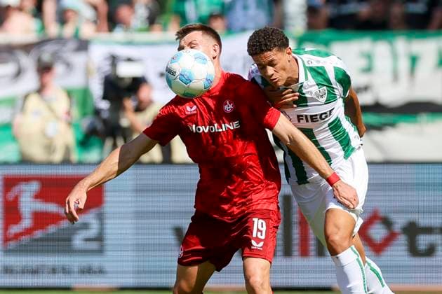 Daniel Hanslik 1 FC Kaiserslautern and Andras Nemeth SC Preussen Muenster battle for the ball, 2 Bundesliga, Preußen Münster vs 1 FC Kaiserslautern, Preußenstadion, August 24, 2024 in Münster, Germany Photo by Marco Steinbrenner DeFodi Images Daniel Hanslik 1 FC Kaiserslautern and Andras Nemeth SC Preussen Muenster battle for the ball, 2 Bundesliga, Preußen Münster vs 1 FC Kaiserslautern, Preußenstadion, August 24, 2024 in Münster, Germany Photo by Marco Steinbrenner DeFodi Images DFB DFL REGULATIONS PROHIBIT ANY USE OF PHOTOGRAPHS AS IMAGE SEQUENCES AND OR QUASI VIDEO Defodi 700 scp fcK 20240824 189 Defodi-700 DFB DFL REGULATIONS PROHIBIT ANY USE OF PHOTOGRAPHS AS IMAGE SEQUENCES AND OR QUASI-VIDEO.