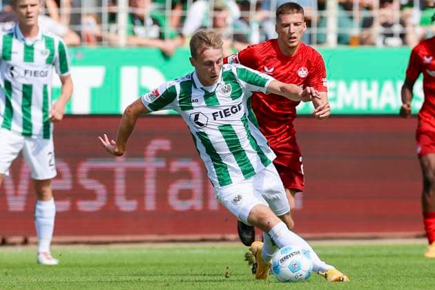 Joshua Mees SC Preussen Muenster controls the ball, 2 Bundesliga, Preußen Münster vs 1 FC Kaiserslautern, Preußenstadion, August 24, 2024 in Münster, Germany Photo by Marco Steinbrenner DeFodi Images Joshua Mees SC Preussen Muenster controls the ball, 2 Bundesliga, Preußen Münster vs 1 FC Kaiserslautern, Preußenstadion, August 24, 2024 in Münster, Germany Photo by Marco Steinbrenner DeFodi Images DFB DFL REGULATIONS PROHIBIT ANY USE OF PHOTOGRAPHS AS IMAGE SEQUENCES AND OR QUASI VIDEO Defodi 700 scp fcK 20240824 195 Defodi-700 DFB DFL REGULATIONS PROHIBIT ANY USE OF PHOTOGRAPHS AS IMAGE SEQUENCES AND OR QUASI-VIDEO.