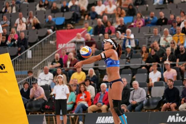 Hamburg, Germany, August 25th 2024: Marta Menegatti ( Italy ) during the Elite 16 Beachvolleyball Tournament 2024 at Stadium Am Rothenbaum in Hamburg, GERMANY. (Julia Kneissl SPP) Copyright: xJuliaxKneisslx xSPPx spp-en-JuKnSp-JK_08360.jpeg