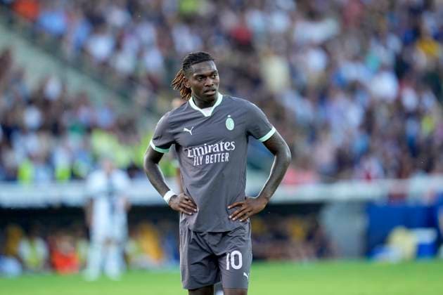 Rafael Leao (AC Milan) looks on, Serie A, Parma v AC Milan, Ennio Tardini Stadium, August 24, 2024, Parma, Italy.