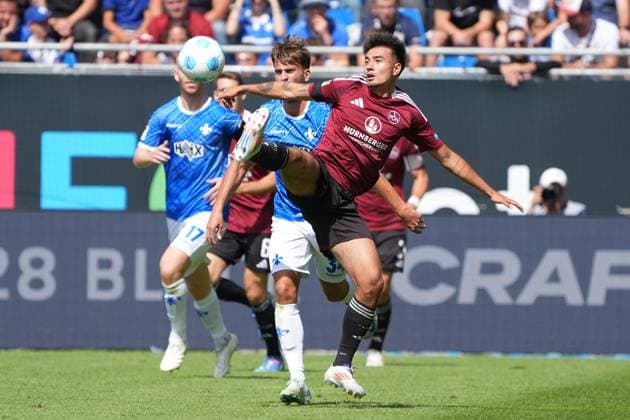 Kanji Okunuki 1 FC Nuremberg, 11 25 08 2024 2 Bundesliga, season 24 25 SV Darmstadt 98 vs 1 FC Nuremberg, Stadion am Boellenfalltor, emonline, emspor,