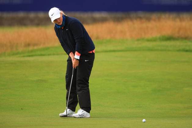 25th August 2024; Old Course at St Andrews, St Andrews, Fife, Scotland; AIG Womens Open Golf, Final Round; Maja Stark of Sweden putts on the first green of the Old Course, St Andrews Links during the final round of the AIG Women& x2019;s Open  ActionPlus12685862 DavidxYoung