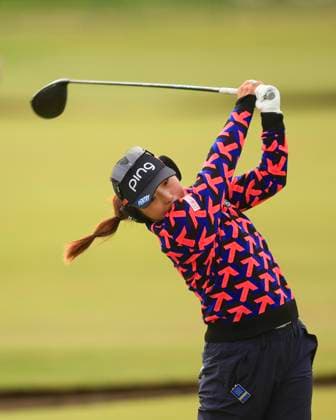 25th August 2024; Old Course at St Andrews, St Andrews, Fife, Scotland; AIG Womens Open Golf, Final Round; Shuri Sakura of Japan tees off on the second hole of the Old Course, St Andrews Links during the final round of the AIG Women& x2019;s Open  ActionPlus12685866 DavidxYoung