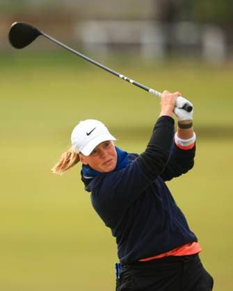 25th August 2024; Old Course at St Andrews, St Andrews, Fife, Scotland; AIG Womens Open Golf, Final Round; Maja Stark of Sweden tees off on the second hole of the Old Course, St Andrews Links during the final round of the AIG Women& x2019;s Open  ActionPlus12685868 DavidxYoung