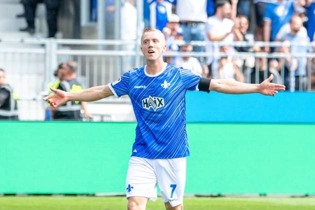 2024 08 25 xJFAx Soccer 2 Bundesliga 3 Matchday Season 2024 25, SV Darmstadt 98 1 FC Nürnberg v l , Isac Lidberg SV Darmstadt 98 Torjubel, Goal celebration, celebrate the goal DFL DFB REGULATIONS PROHIBIT ANY USE OF PHOTOGRAPHS as IMAGE SEQUENCES and or QUASI VIDEO Copyright: JoaquimxFerreira