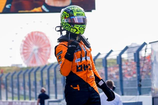 Winner Lando Norris of Great Britain and McLaren Formula 1 Team celebrates the victory during the F1 Grand Prix of Netherlands at Circuit Park Zandvoort on August 25, 2024 in Zandvoort, Netherlands Defodi 704 MTB20240825F1MTBPhoto 5239 Defodi-704
