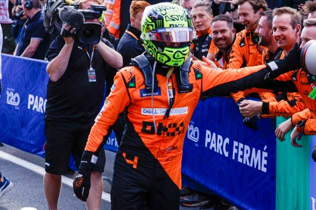 Winner Lando Norris of Great Britain and McLaren Formula 1 Team celebrates the victory during the F1 Grand Prix of Netherlands at Circuit Park Zandvoort on August 25, 2024 in Zandvoort, Netherlands Defodi 704 MTB20240825F1MTBPhoto 5332 Defodi-704