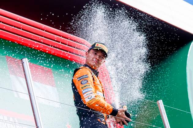 Podium Winner Lando Norris of Great Britain and McLaren Formula 1 Team celebrates the victory during the F1 Grand Prix of Netherlands at Circuit Park Zandvoort on August 25, 2024 in Zandvoort, Netherlands Defodi 704 MTB20240825F1MTBPhoto 6277 Defodi-704