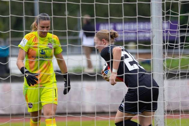 Ingolstadt, Germany 25 August 2024 2 BL Women 2024 2025 FC Ingolstadt 04 vs 1 FC Nürnberg In the picture 2 from left goal scorer Pija Reininger FCI cheers after her goal to 1 2 MTV Stadion Bayern Copyright: xFotostandx xSchaeferx