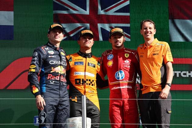 F1 Grand Prix Of The Netherlands 2024 Max Verstappen of Red Bull Racing, Lando Norris of McLaren and Charles Leclerc of Ferrari after the Formula 1 Grand Prix of The Netherlands at Circuit Zandvoort in Zandvoort, Netherlands on August 25, 2024. Zandvoort Netherlands  Copyright: xJakubxPorzyckix originalFilename:porzycki-f1grandp240825_npe6z.jpg