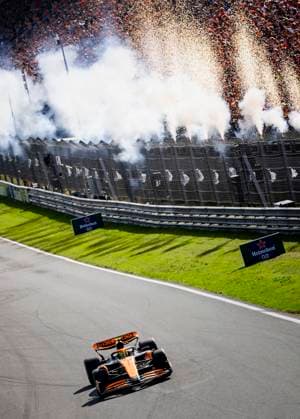 ZANDVOORT - Lando Norris (McLaren) crosses the finish line during the F1 Grand Prix of the Netherlands at the Circuit of Zandvoort. ANP SEM VAN DER WAL xVIxANPxSportx xxANPxIVx 506732863 originalFilename: 506732863.jpg