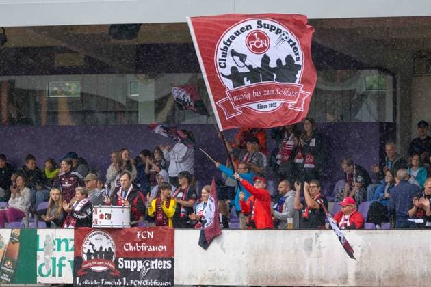 Ingolstadt, Germany 25 August 2024 2 BL Women 2024 2025 FC Ingolstadt 04 vs 1 FC Nürnberg In the picture The fans of 1 FC Nürnberg in the fan curve of the MTV Stadium MTV Stadium Bayern Copyright: xFotostandx xSchaeferx