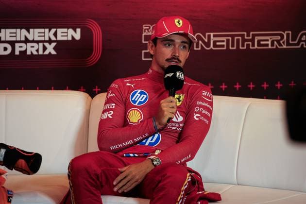 LECLERC Charles (mco), Scuderia Ferrari SF-24, portrait press conference, PK, Pressekonferenz during the Formula 1 Heineken Dutch Grand Prix 2024, 15th round of the 2024 Formula One World Championship, WM, Weltmeisterschaft from August 23 to 25, 2024 on the Circuit Zandvoort, in Zandvoort, Netherlands - F1 - DUTCH GRAND PRIX 2024 DPPI Panoramic 240825_R15_OLANDA_DP_XB3_8018