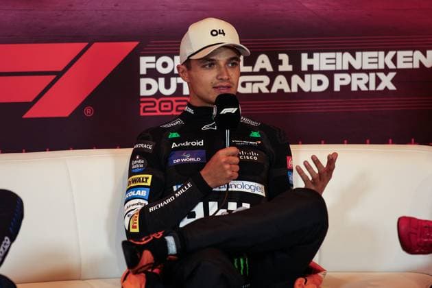 NORRIS Lando (gbr), McLaren F1 Team MCL38, portrait press conference, PK, Pressekonferenz during the Formula 1 Heineken Dutch Grand Prix 2024, 15th round of the 2024 Formula One World Championship, WM, Weltmeisterschaft from August 23 to 25, 2024 on the Circuit Zandvoort, in Zandvoort, Netherlands - F1 - DUTCH GRAND PRIX 2024 DPPI Panoramic 240825_R15_OLANDA_DP_XB3_7926