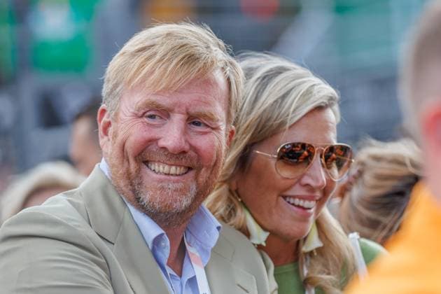 His Majesty King Willem Alexander, King of the Netherlands with Her Majesty Queen Máxima, Princess of the Netherlands, 25 08 2024, Zandvoort Netherlands , Motorsport, Formula 1, Dutch Grand Prix 2024 xprx
