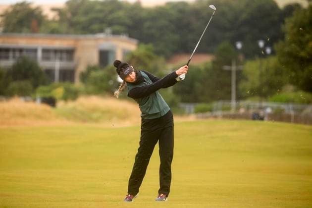 25th August 2024; Old Course at St Andrews, St Andrews, Fife, Scotland; AIG Womens Open Golf, Final Round; Nelly Korda of the USA hits a shot from the fairway on the second hole of the Old Course, St Andrews Links during the final round of the AIG Women& x2019;s Open  ActionPlus12686105 DavidxYoung