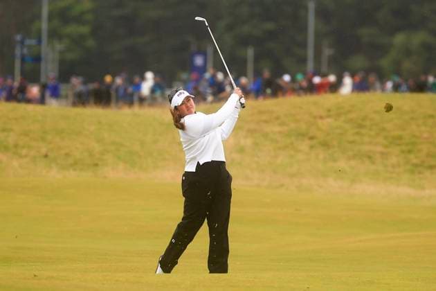 25th August 2024; Old Course at St Andrews, St Andrews, Fife, Scotland; AIG Womens Open Golf, Final Round; Lilia Vu of the USA hits a shot from the fairway on the fourth hole of the Old Course, St Andrews Links during the final round of the AIG Women& x2019;s Open  ActionPlus12686117 DavidxYoung