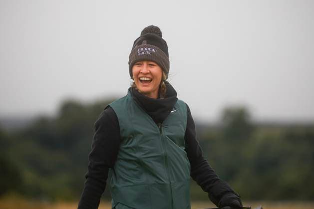 25th August 2024; Old Course at St Andrews, St Andrews, Fife, Scotland; AIG Womens Open Golf, Final Round; Nelly Korda of the USA laughs on the 5th green of the Old Course, St Andrews Links during the final round of the AIG Women& x2019;s Open  ActionPlus12686123 DavidxYoung