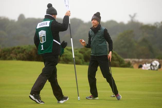 25th August 2024; Old Course at St Andrews, St Andrews, Fife, Scotland; AIG Womens Open Golf, Final Round; Nelly Korda of the USA acknowledges the applause after birdieing the 5th hole of the Old Course, St Andrews Links during the final round of the AIG Women& x2019;s Open  ActionPlus12686127 DavidxYoung