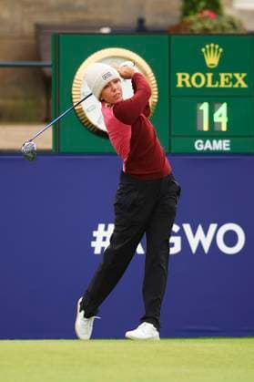 25th August 2024; Old Course at St Andrews, St Andrews, Fife, Scotland; AIG Womens Open Golf, Final Round; Georgia Hall of England plays from the tee  ActionPlus12686129 DavidxYoung