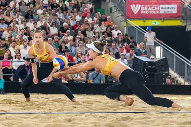 Beach Pro Tour Elite 16 Hamburg, 25 08 2024 Svenja Mueller GER , Cinja Tillmann GER Beach Pro Tour Elite 16, Hamburg, Stadion Am Rothenbaum on 25 08 2024 Copyright: xBEAUTIFULxSPORTS PeterxWeberx