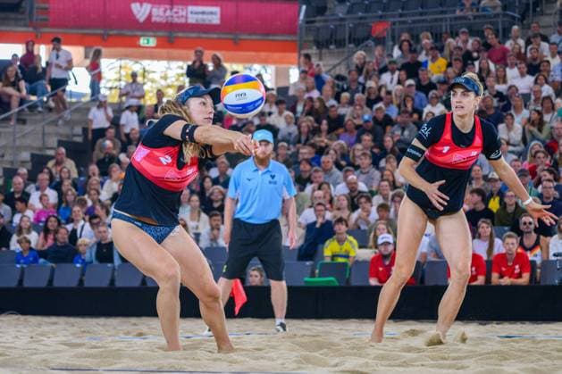 Beach Pro Tour Elite 16 Hamburg, 25 08 2024 Nina Brunner SUI , Tanja Hüberli SUI Beach Pro Tour Elite 16, Hamburg, Stadion Am Rothenbaum on 25 08 2024 Copyright: xBEAUTIFULxSPORTS PeterxWeberx