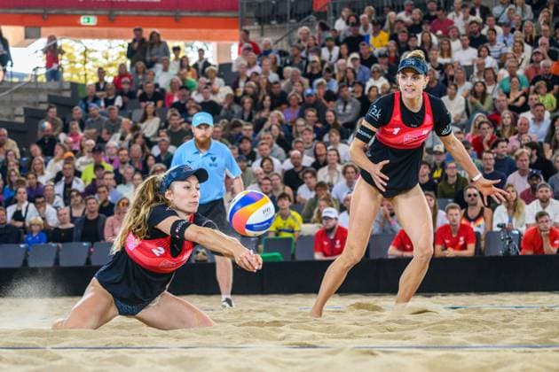 Beach Pro Tour Elite 16 Hamburg, 25 08 2024 Nina Brunner SUI , Tanja Hüberli SUI Beach Pro Tour Elite 16, Hamburg, Stadion Am Rothenbaum on 25 08 2024 Copyright: xBEAUTIFULxSPORTS PeterxWeberx