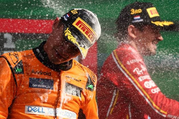 F1 Grand Prix Of The Netherlands 2024 Lando Norris of McLaren and Charles Leclerc of Ferrari the Formula 1 Grand Prix of The Netherlands at Circuit Zandvoort in Zandvoort, Netherlands on August 25, 2024. Zandvoort Netherlands  Copyright: xJakubxPorzyckix originalFilename:porzycki-f1grandp240825_np7i4.jpg