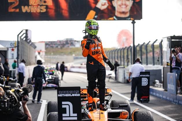 4 Lando Norris GBR, McLaren Formula 1 Team , F1 Grand Prix of the Netherlands at Circuit Zandvoort on August 25, 2024 in Zandvoort, Netherlands Photo by HOCH ZWEI Zandvoort Netherlands