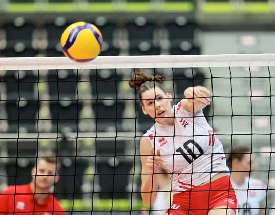 VOLLEYBALL - CEV EuroVolley 2026 qualification SCHWECHAT,AUSTRIA,25.AUG.24 - VOLLEYBALL - CEV EuroVolley 2026, ladies, qualification, OEVV international match, Länderspiel, Nationalmannschaft Austria vs Greece. Image shows Julia Trunner (AUT).  GEPAxpictures xHansxOberlaender