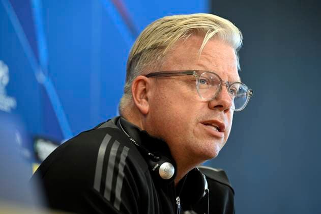 Sparta coach Lars Friis at a press conference, PK, Pressekonferenz prior to the Champions League 4th qualifying round match Sparta Prague vs Malmo FF, in Prague, Czech Republic, August 26, 2024. (CTKxPhoto KaterinaxSulova) CTKPhotoP2024082603968  CTKPhotoP2024082603968