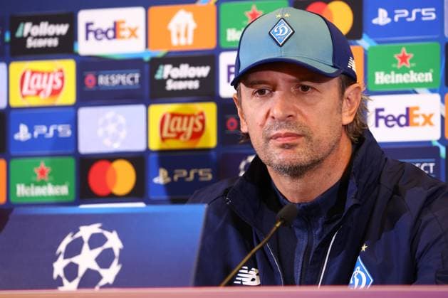 SOCCER - UEFA CL, RBS vs Kyiv SALZBURG,AUSTRIA,26.AUG.24 - SOCCER - UEFA Champions League, qualification, Red Bull Salzburg vs FC Dynamo Kyiv, preview, press conference, PK, Pressekonferenz Kyiv. Image shows .  GEPAxpictures xDavidxGeieregger