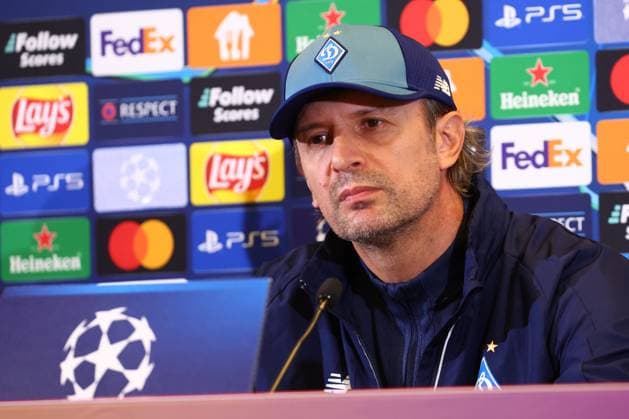 SOCCER - UEFA CL, RBS vs Kyiv SALZBURG,AUSTRIA,26.AUG.24 - SOCCER - UEFA Champions League, qualification, Red Bull Salzburg vs FC Dynamo Kyiv, preview, press conference, PK, Pressekonferenz Kyiv. Image shows head coach Olexandr Schowkowskyj (Kyiv).  GEPAxpictures xDavidxGeieregger