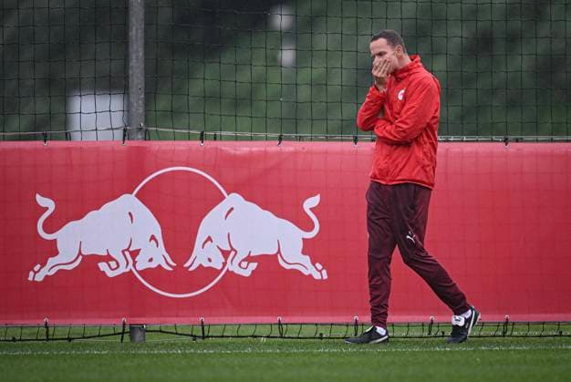 FOOTBALL Champions League qualification season 2024 2025 return match FC Salzburg Dynamo Kiev 26 08 2024 Training FC Salzburg coach Pepijn Lijnders pensive