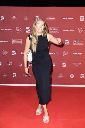 Laura Nolte Olympic champion in two-man bobsleigh on arrival at the SPORT BILD Award ceremony on 26 08 2024 in the Fischauktionshalle in Hamburg