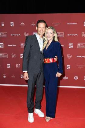 Andrea Kaiser with husband Sebastien Ogier on arrival at the SPORT BILD Award ceremony on 26 08 2024 at the Fischauktionshalle in Hamburg