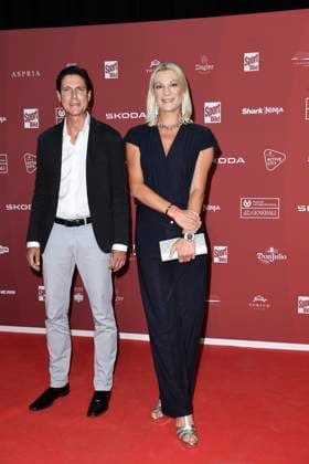 Marcus Höfl and Maria Höfl Riesch arriving at the SPORT BILD Award ceremony on 26 08 2024 at the Fischauktionshalle in Hamburg