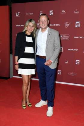 Andy Grote Interior and Sports Senator Hamburg with Ms. Catherine Saavedra on arrival at the SPORT BILD Award ceremony on 26 08 2024 in the Fischauktionshalle in Hamburg