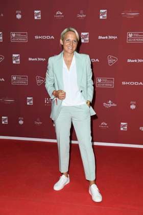 Friederike Kromp, head coach of the U20 womens team, arriving at the SPORT BILD Award ceremony on 26 August 2024 at the Fischauktionshalle in Hamburg