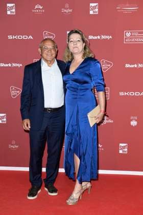 Felix Magath with wife Nicola Yvonne Jorde on arrival at the SPORT BILD Award ceremony on 26 08 2024 at the Fischauktionshalle in Hamburg